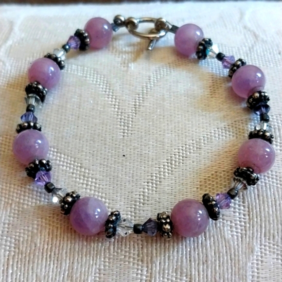 Artisan Amethyst Sterling with Swarovski Bracelet - Picture 1 of 3